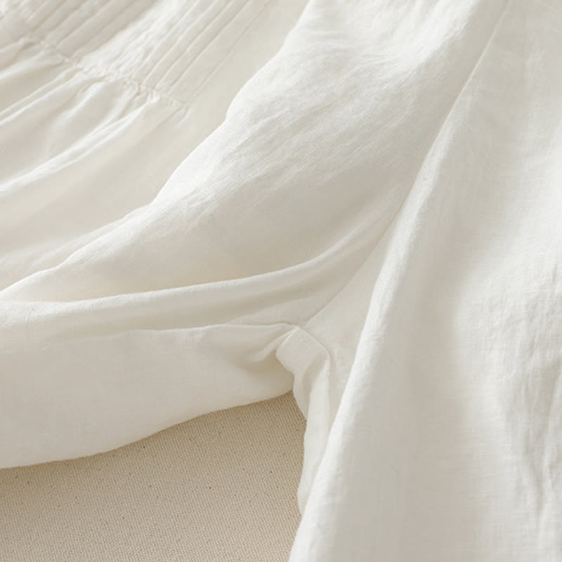 Casual Plain Tucker Pleats Elastic Women's Polyester Wide Leg Pants With Pockets