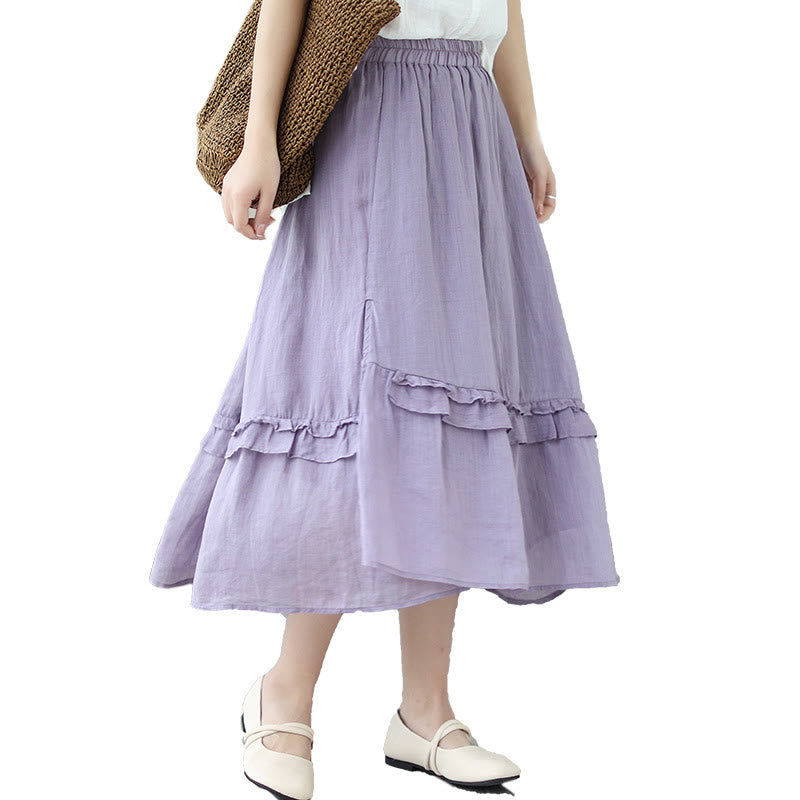 Cotton Linen Irregular Drape Mindful Movement Skirt