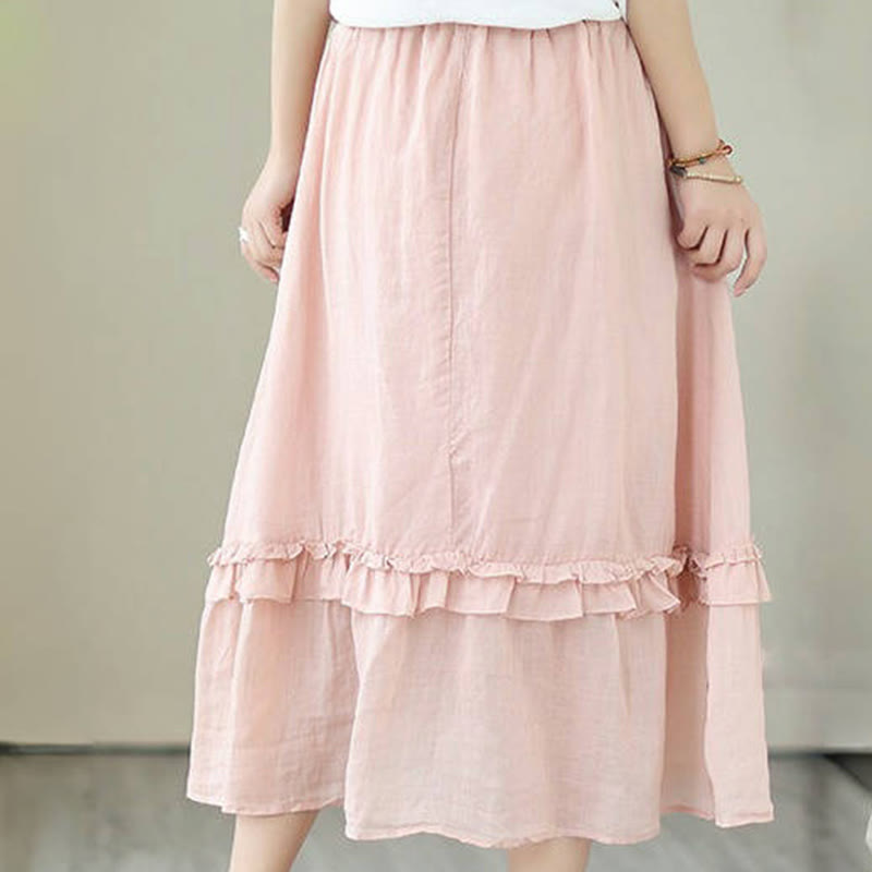 Cotton Linen Irregular Drape Mindful Movement Skirt