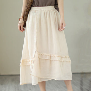 Cotton Linen Irregular Drape Mindful Movement Skirt