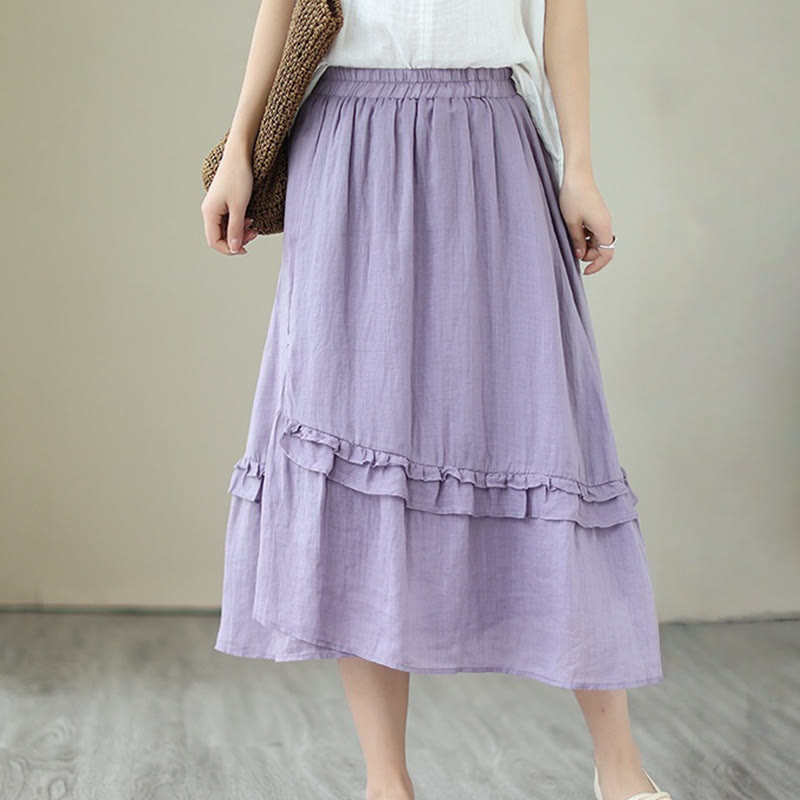 Cotton Linen Irregular Drape Mindful Movement Skirt
