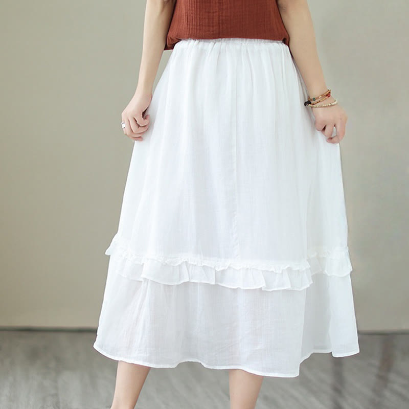 Cotton Linen Irregular Drape Mindful Movement Skirt