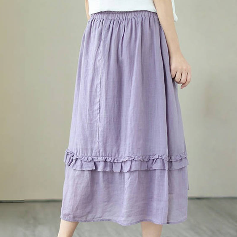 Cotton Linen Irregular Drape Mindful Movement Skirt
