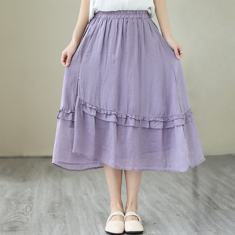 Cotton Linen Irregular Drape Mindful Movement Skirt