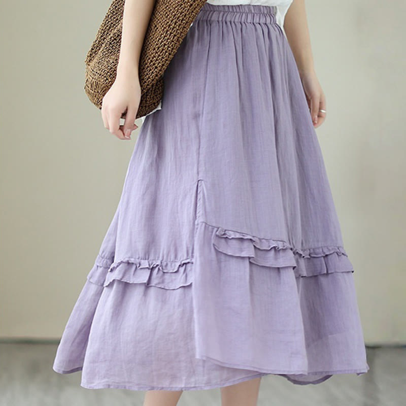 Cotton Linen Irregular Drape Mindful Movement Skirt