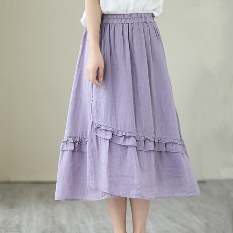 Cotton Linen Irregular Drape Mindful Movement Skirt