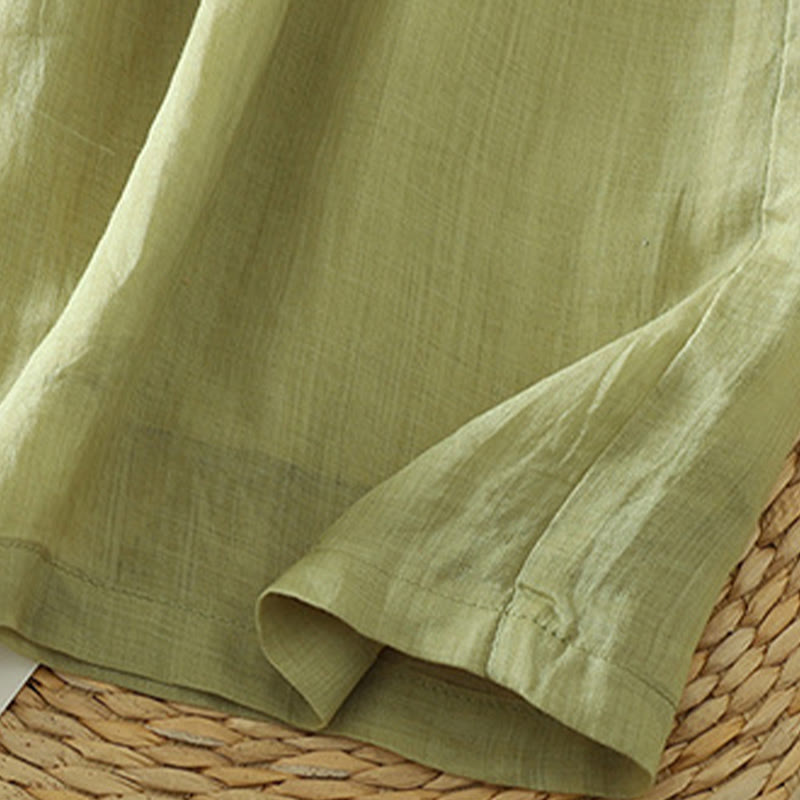 Casual Plain Lined Ribbon Elastic Women's Polyester Wide Leg Pants With Pockets