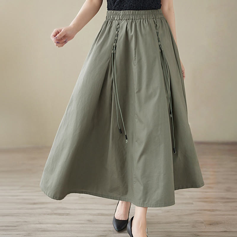 Tactile Cotton Pleated Minimalist Meditation Skirt