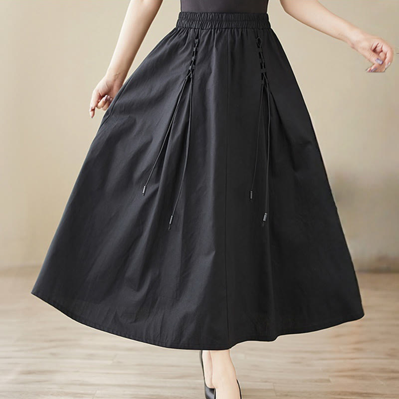 Tactile Cotton Pleated Minimalist Meditation Skirt