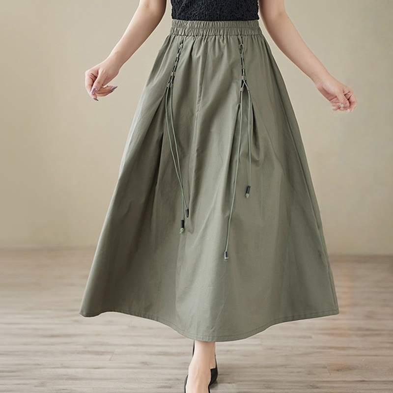 Tactile Cotton Pleated Minimalist Meditation Skirt