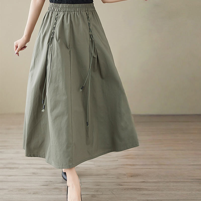 Tactile Cotton Pleated Minimalist Meditation Skirt