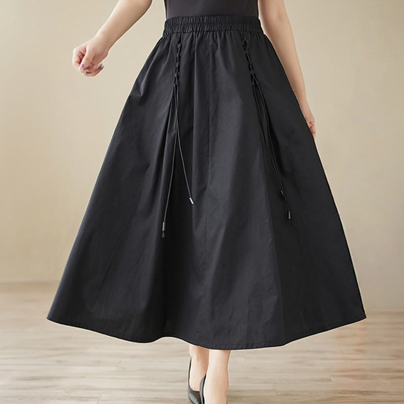 Tactile Cotton Pleated Minimalist Meditation Skirt