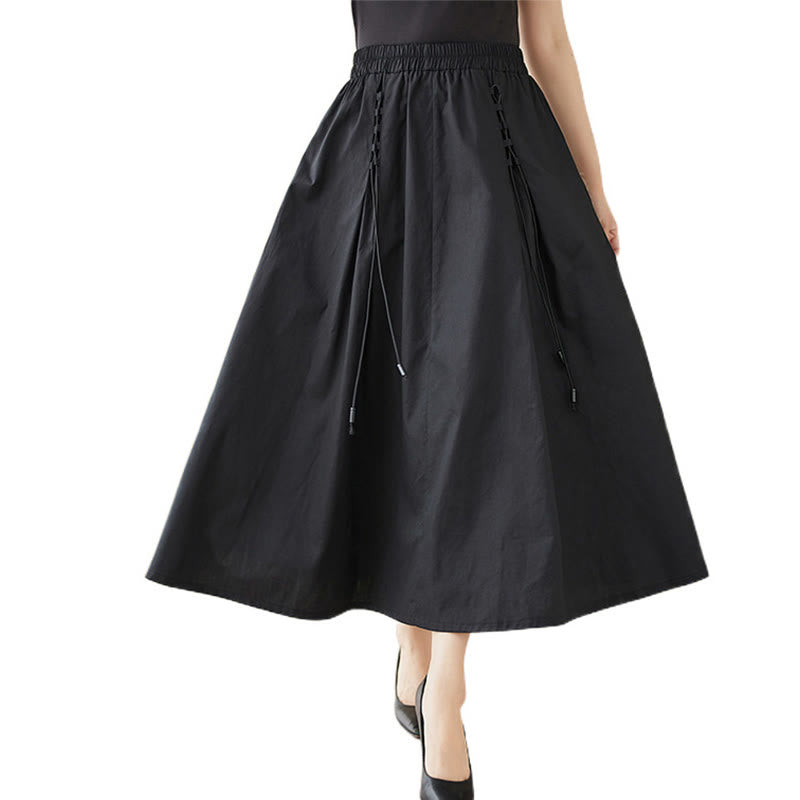Tactile Cotton Pleated Minimalist Meditation Skirt