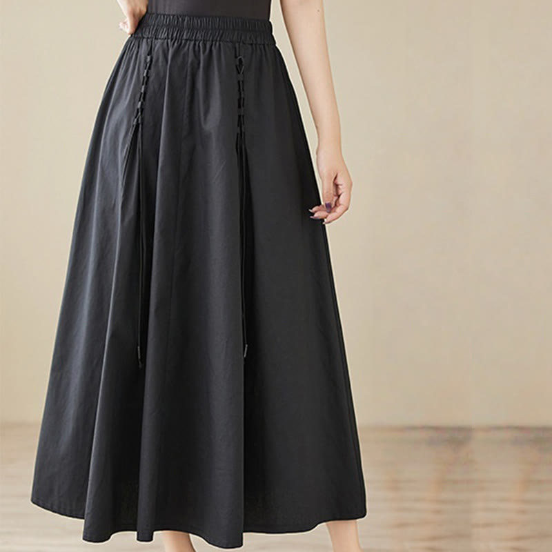 Tactile Cotton Pleated Minimalist Meditation Skirt