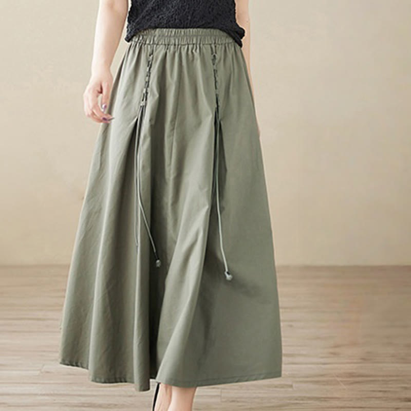 Tactile Cotton Pleated Minimalist Meditation Skirt