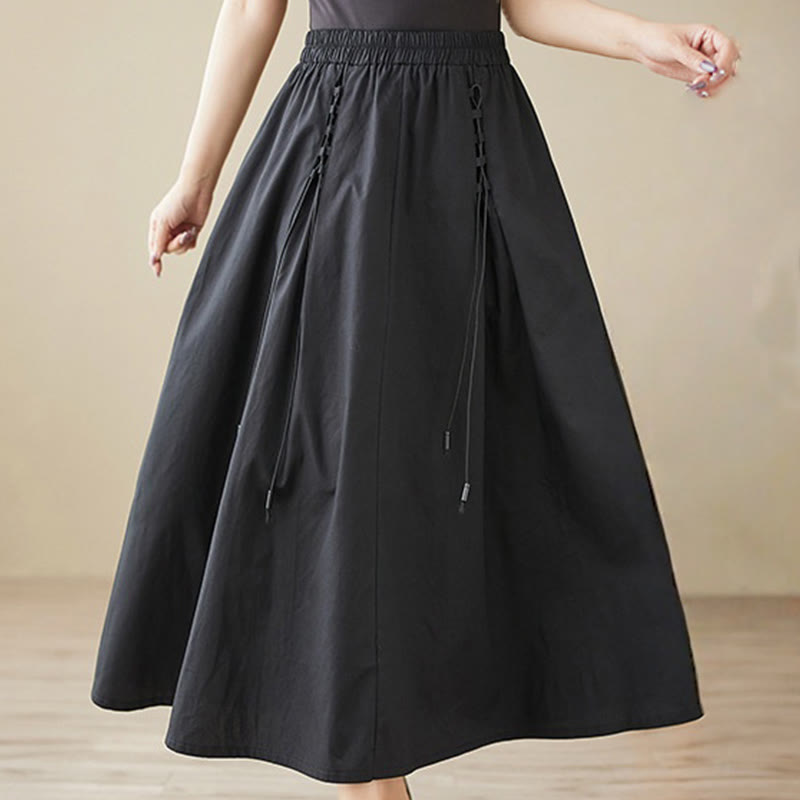 Tactile Cotton Pleated Minimalist Meditation Skirt