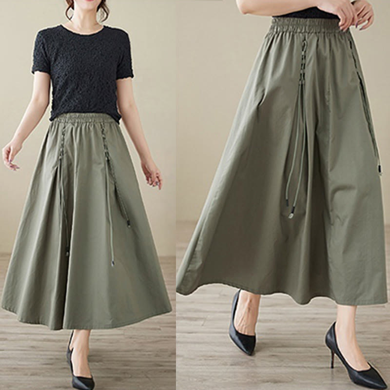 Tactile Cotton Pleated Minimalist Meditation Skirt