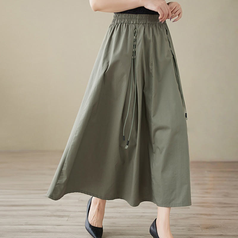 Tactile Cotton Pleated Minimalist Meditation Skirt