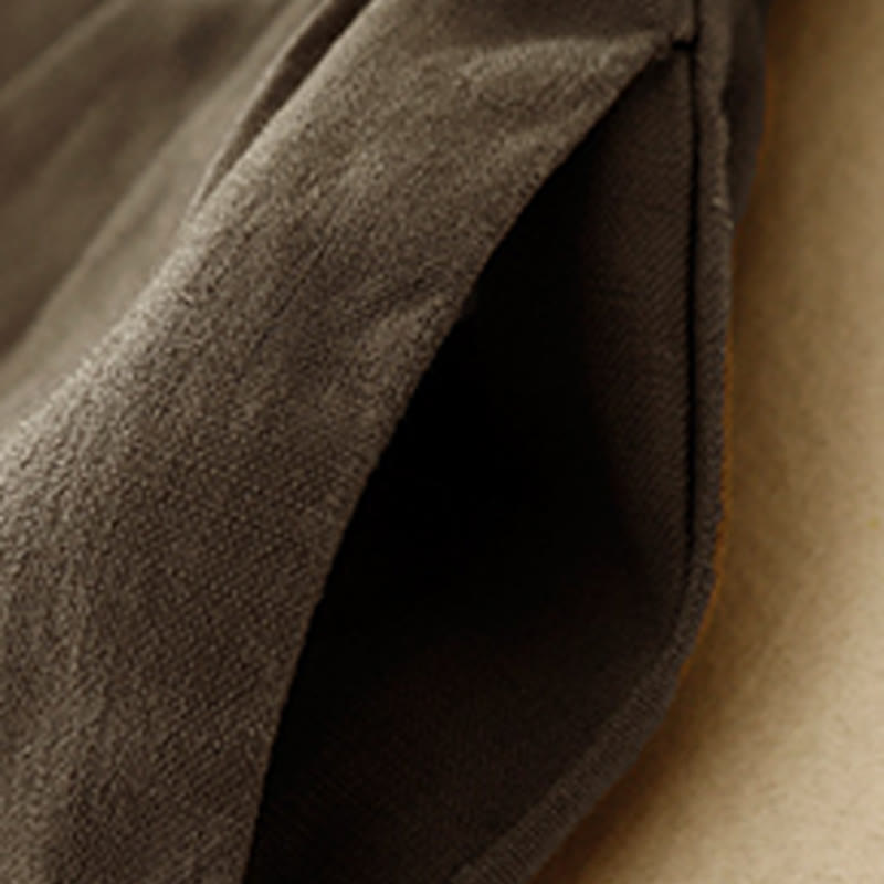 Summer Casual Pleat Plain Cotton Linen Women's Shorts With Pockets