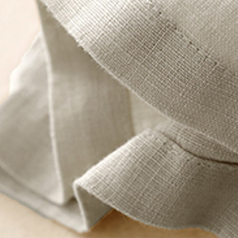 Summer Casual Pleat Plain Cotton Linen Women's Shorts With Pockets