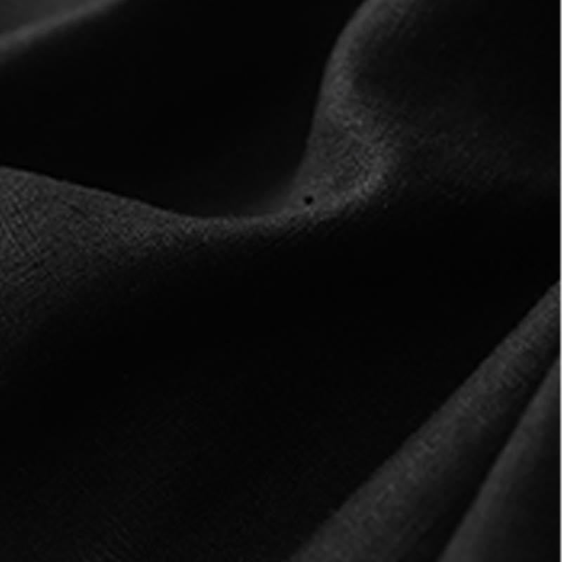 Summer Casual Pleat Plain Cotton Linen Women's Shorts With Pockets