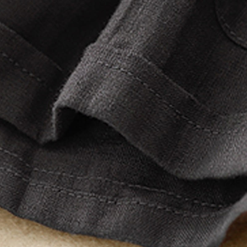 Breathable Cotton Linen Elastic Straight-Leg Meditation Shorts