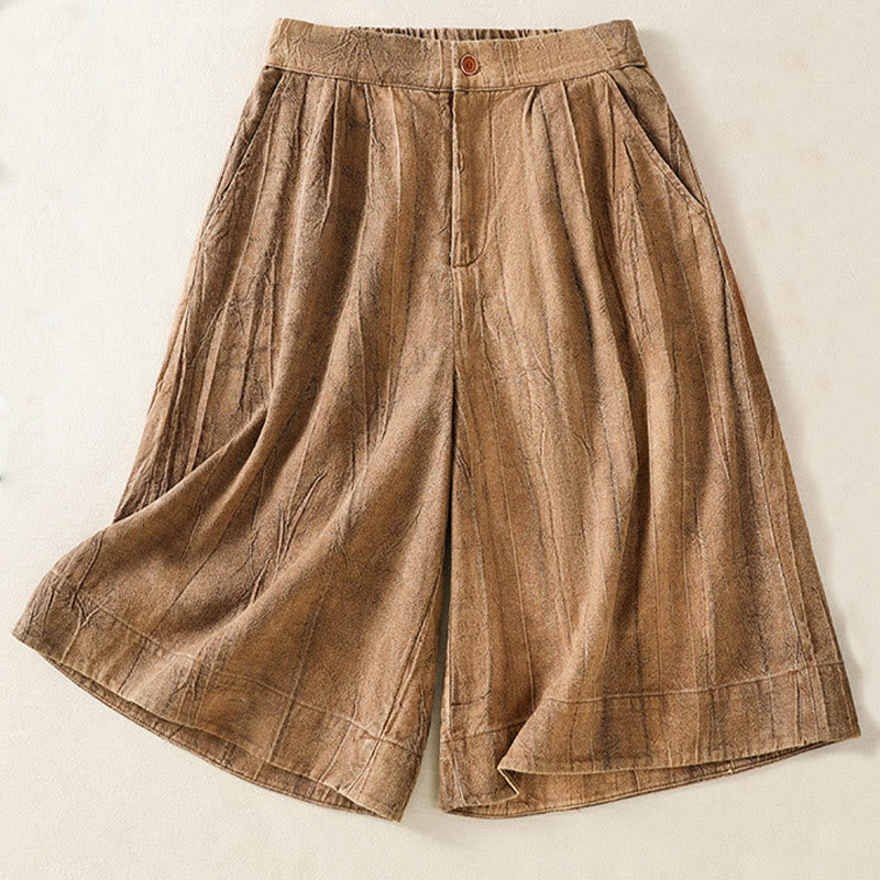 Summer Casual Tie-dye Plain Cotton Women's Shorts With Pockets