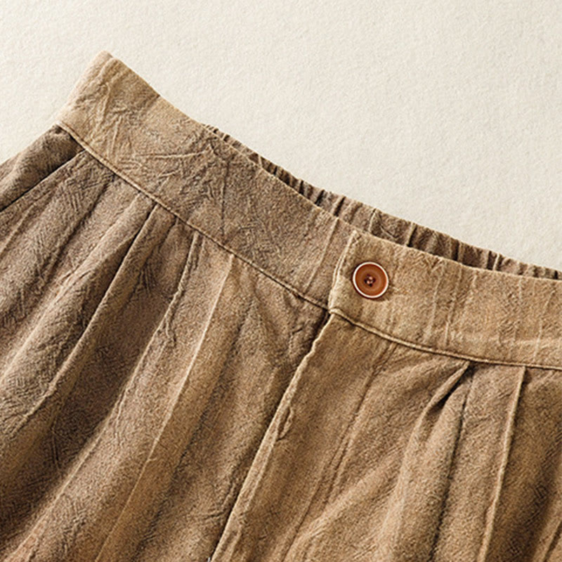 Summer Casual Tie-dye Plain Cotton Women's Shorts With Pockets