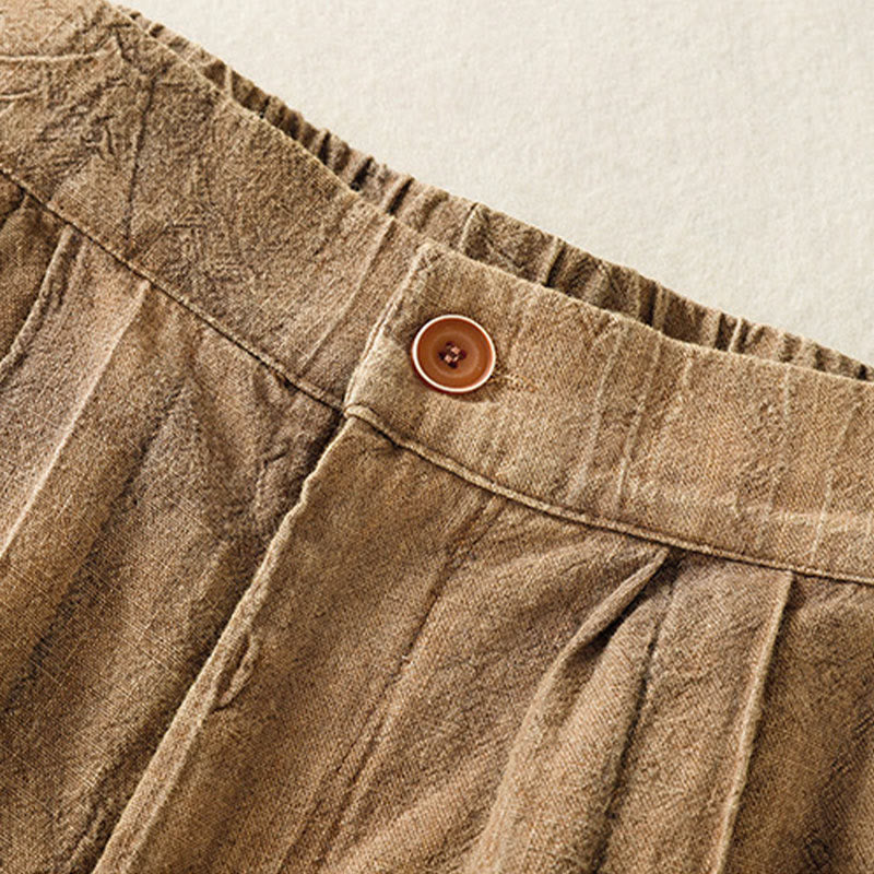 Summer Casual Tie-dye Plain Cotton Women's Shorts With Pockets