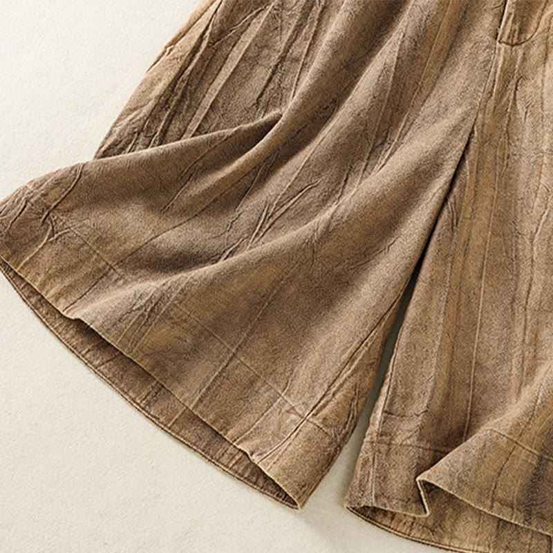 Summer Casual Tie-dye Plain Cotton Women's Shorts With Pockets