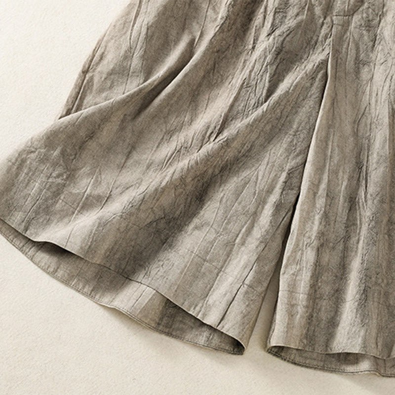 Summer Casual Tie-dye Plain Cotton Women's Shorts With Pockets