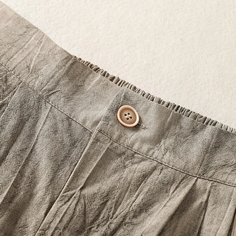 Summer Casual Tie-dye Plain Cotton Women's Shorts With Pockets