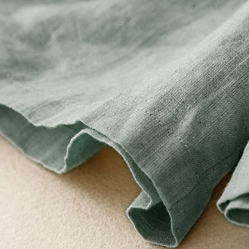 Summer Casual Buttons Plain Cotton Women's Shorts With Pockets