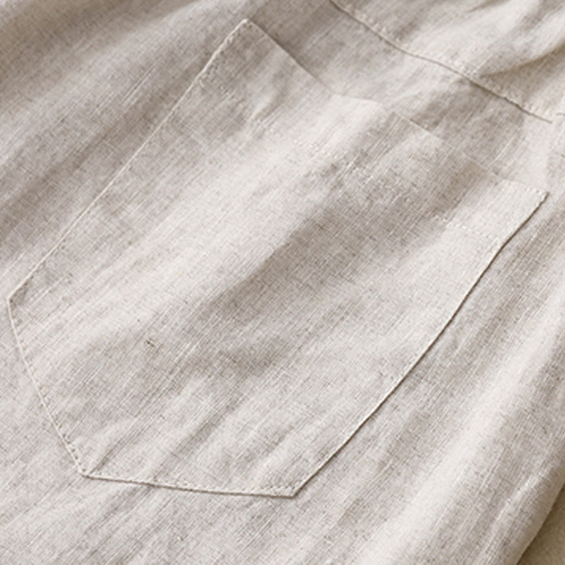 Summer Casual Buttons Plain Cotton Women's Shorts With Pockets