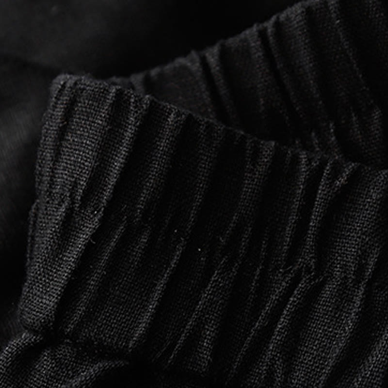 Summer Casual Buttons Plain Cotton Women's Shorts With Pockets