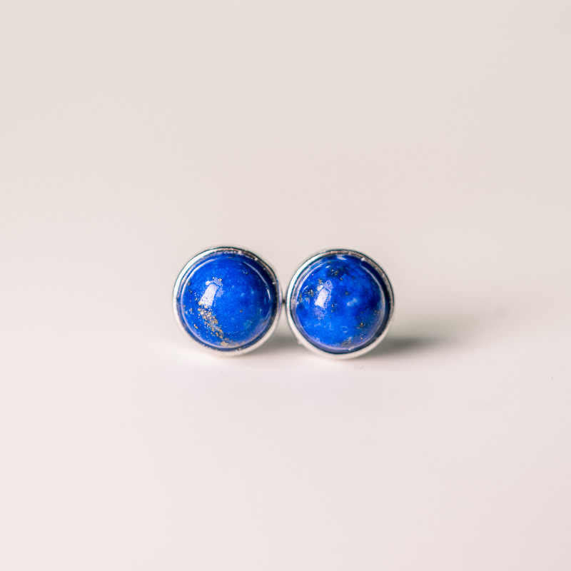 Vintage 925 Sterling Silver Lazurite Balance Earrings