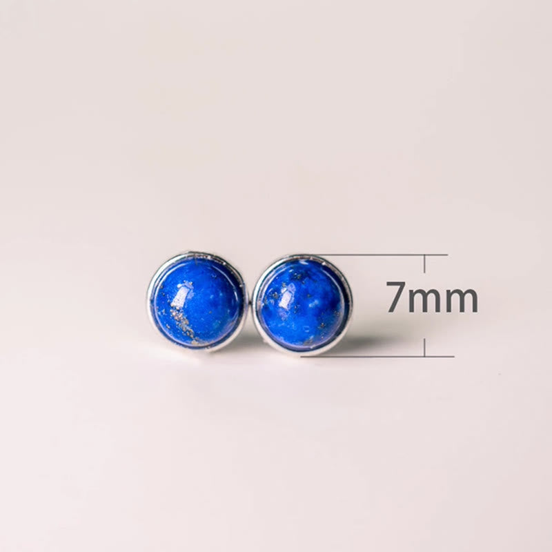 Vintage 925 Sterling Silver Lazurite Balance Earrings