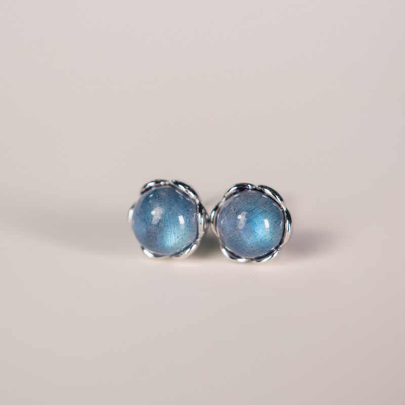 Luminous Moonstone 925 Sterling Silver Healing Stud Earrings