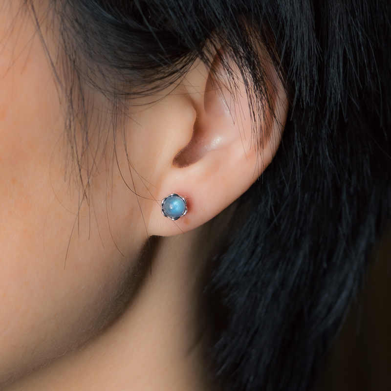 Luminous Moonstone 925 Sterling Silver Healing Stud Earrings