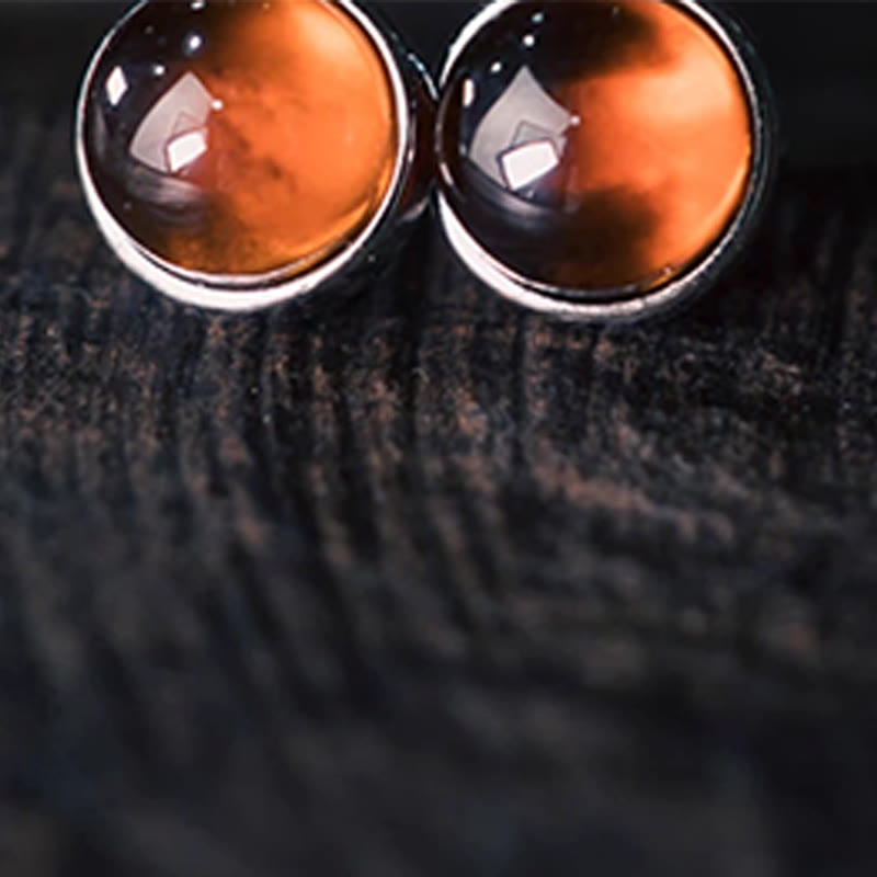 Minimalist 925 Sterling Silver Garnet Stud Earrings