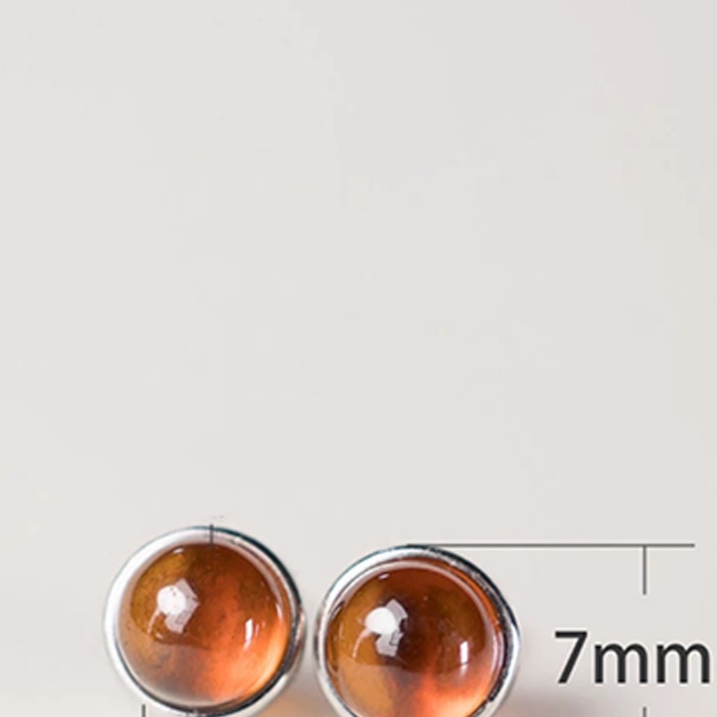 Minimalist 925 Sterling Silver Garnet Stud Earrings