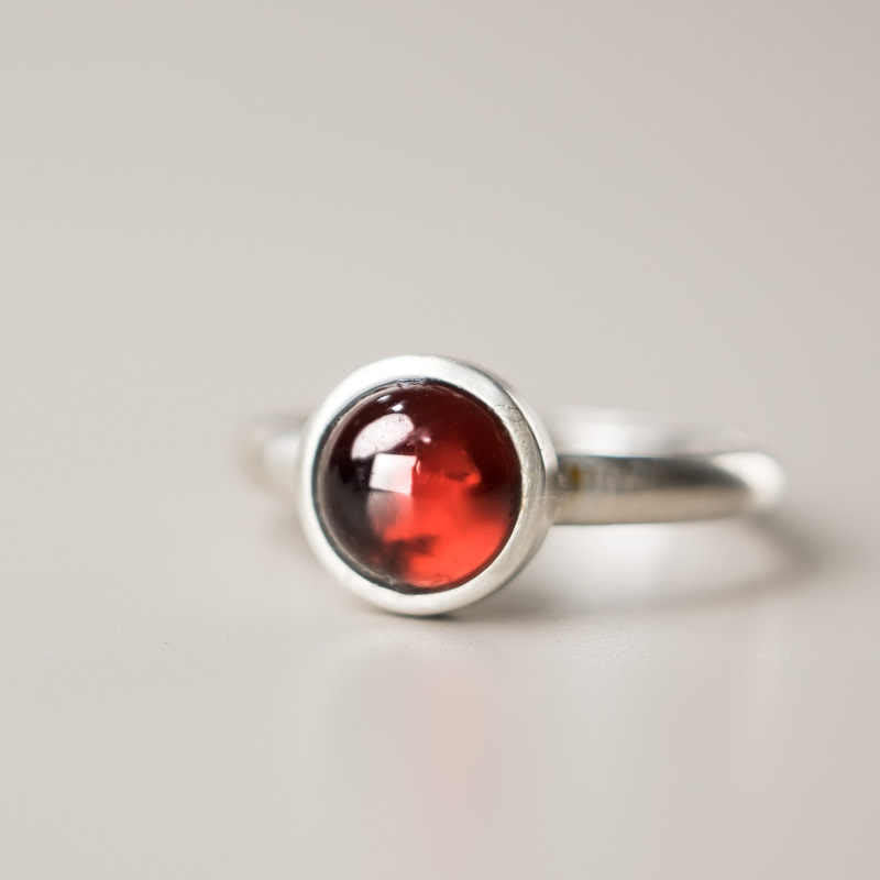 Natural Garnet 925 Sterling Silver Adjustable Ring