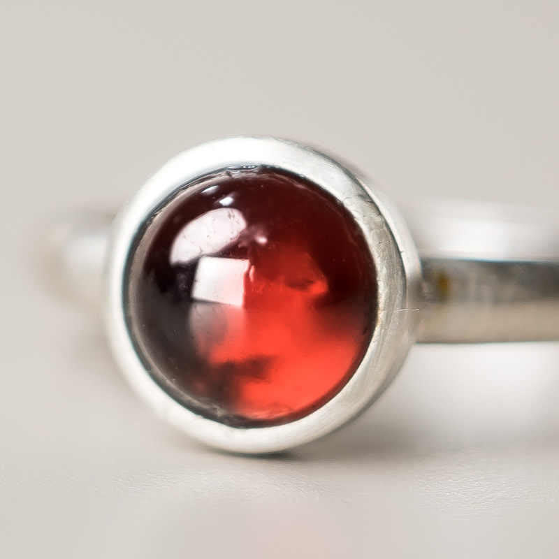 Natural Garnet 925 Sterling Silver Adjustable Ring