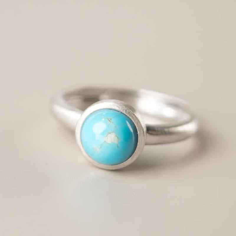 Natural Lapis Lazuli and Turquoise 925 Sterling Silver Adjustable Balance Ring