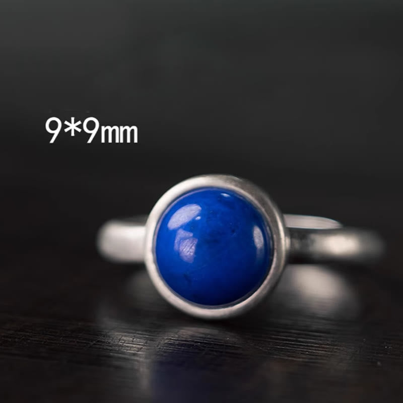 Natural Lapis Lazuli and Turquoise 925 Sterling Silver Adjustable Balance Ring