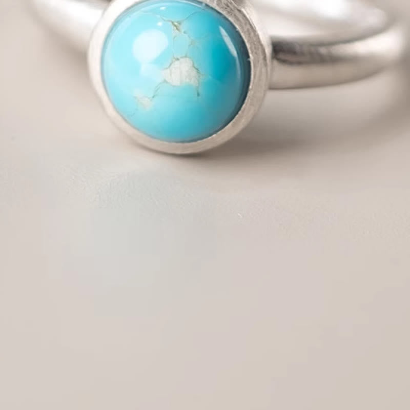 Natural Lapis Lazuli and Turquoise 925 Sterling Silver Adjustable Balance Ring
