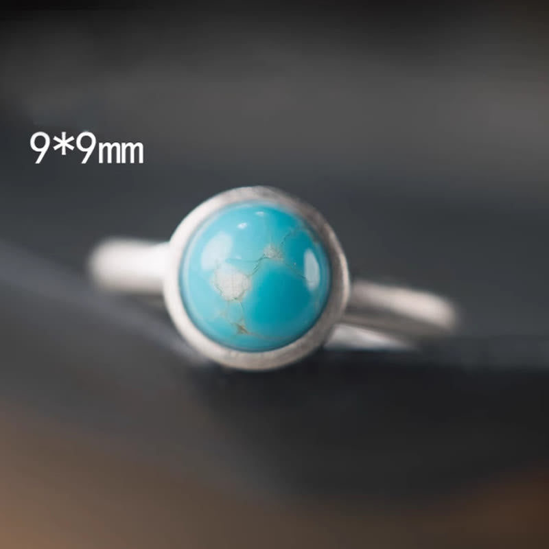 Natural Lapis Lazuli and Turquoise 925 Sterling Silver Adjustable Balance Ring