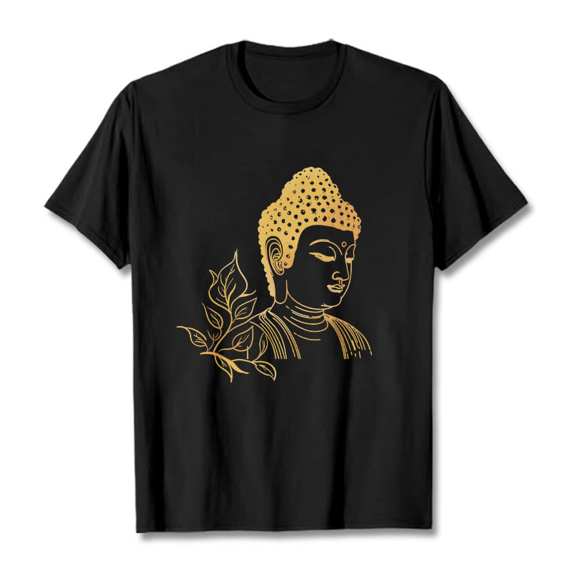 Cotton Golden Leaf Mindful Meditation Unisex Tee