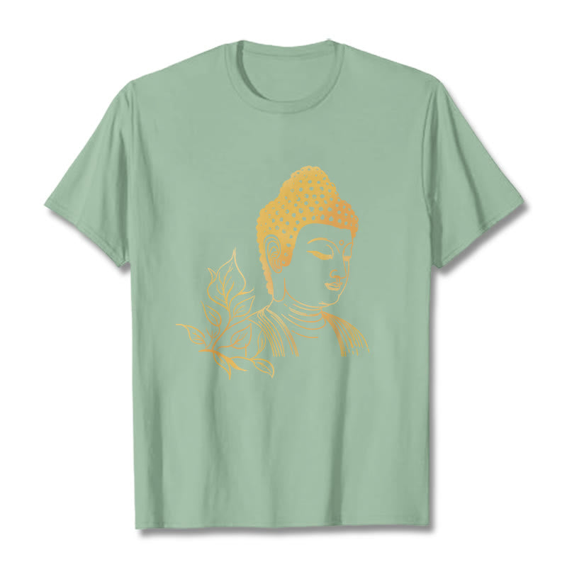 Cotton Golden Leaf Mindful Meditation Unisex Tee