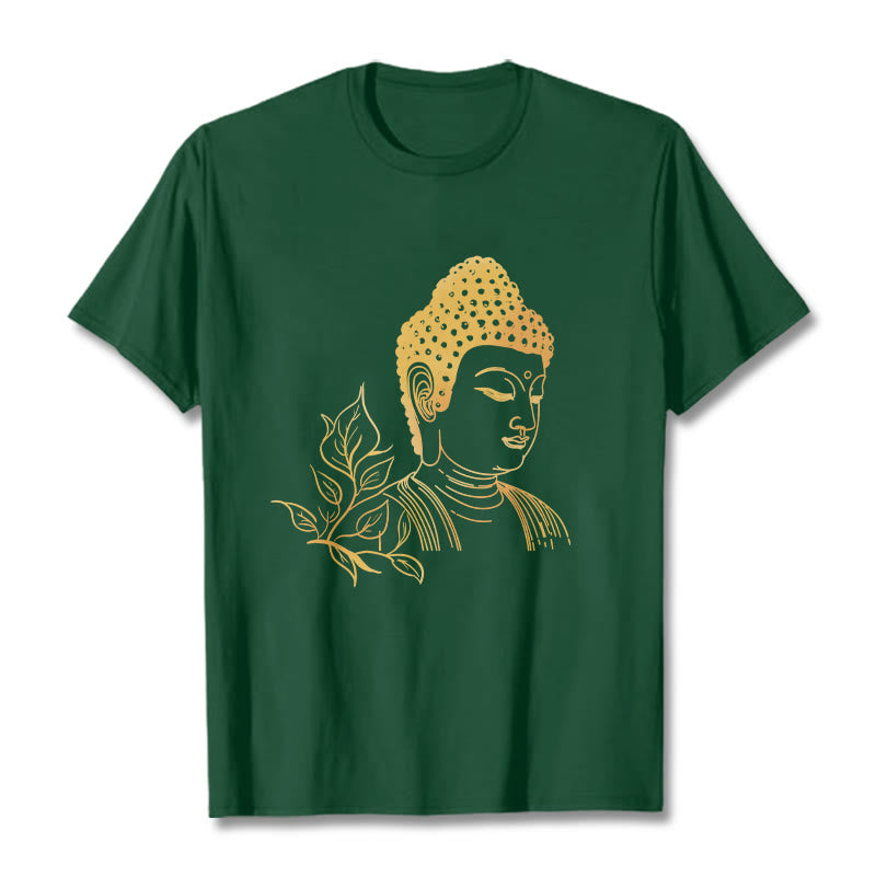 Cotton Golden Leaf Mindful Meditation Unisex Tee